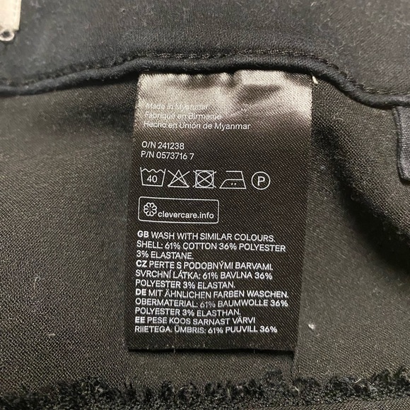 H&M Black Ankle Pant Side Zipper 8 Smooth Front Side Zipper Business Casual - Picture 11 of 12